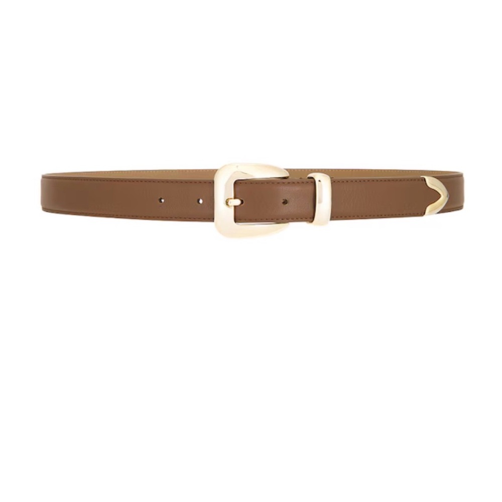 NWOT B-Low the Belt Marc Belt Brown Taupe Leather Belt with Gold Accents